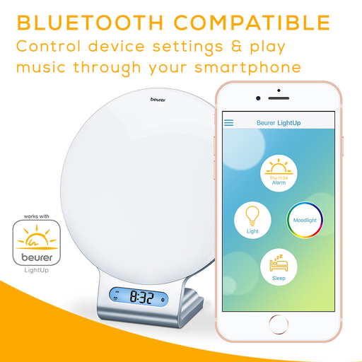 Beurer 4 in 1 Bluetooth Wake Up Light WL75 Bluetooth compatible