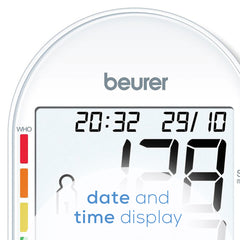 Beurer Upper Arm Blood Pressure Monitor BM55 date and time display