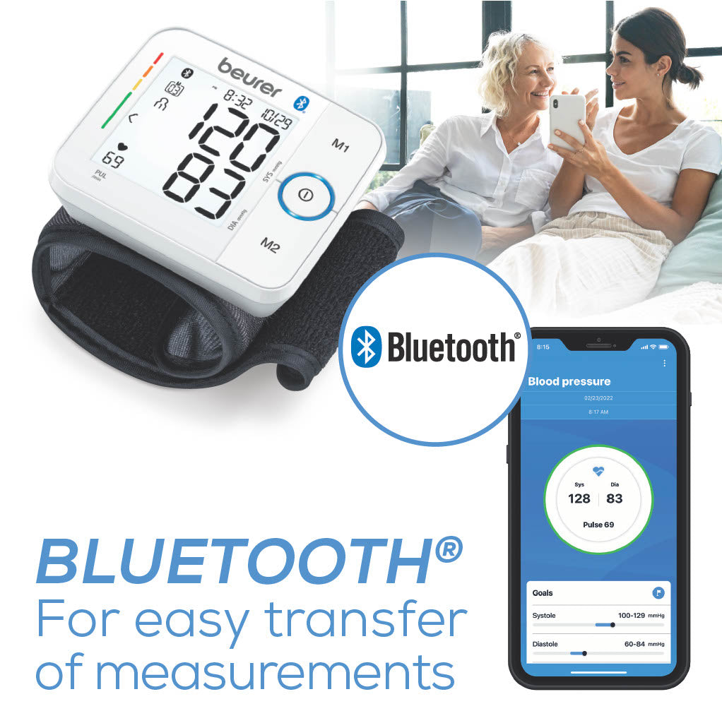 Monitor de brazo de presión arterial de muñeca Bluetooth Beurer, Premium 800W