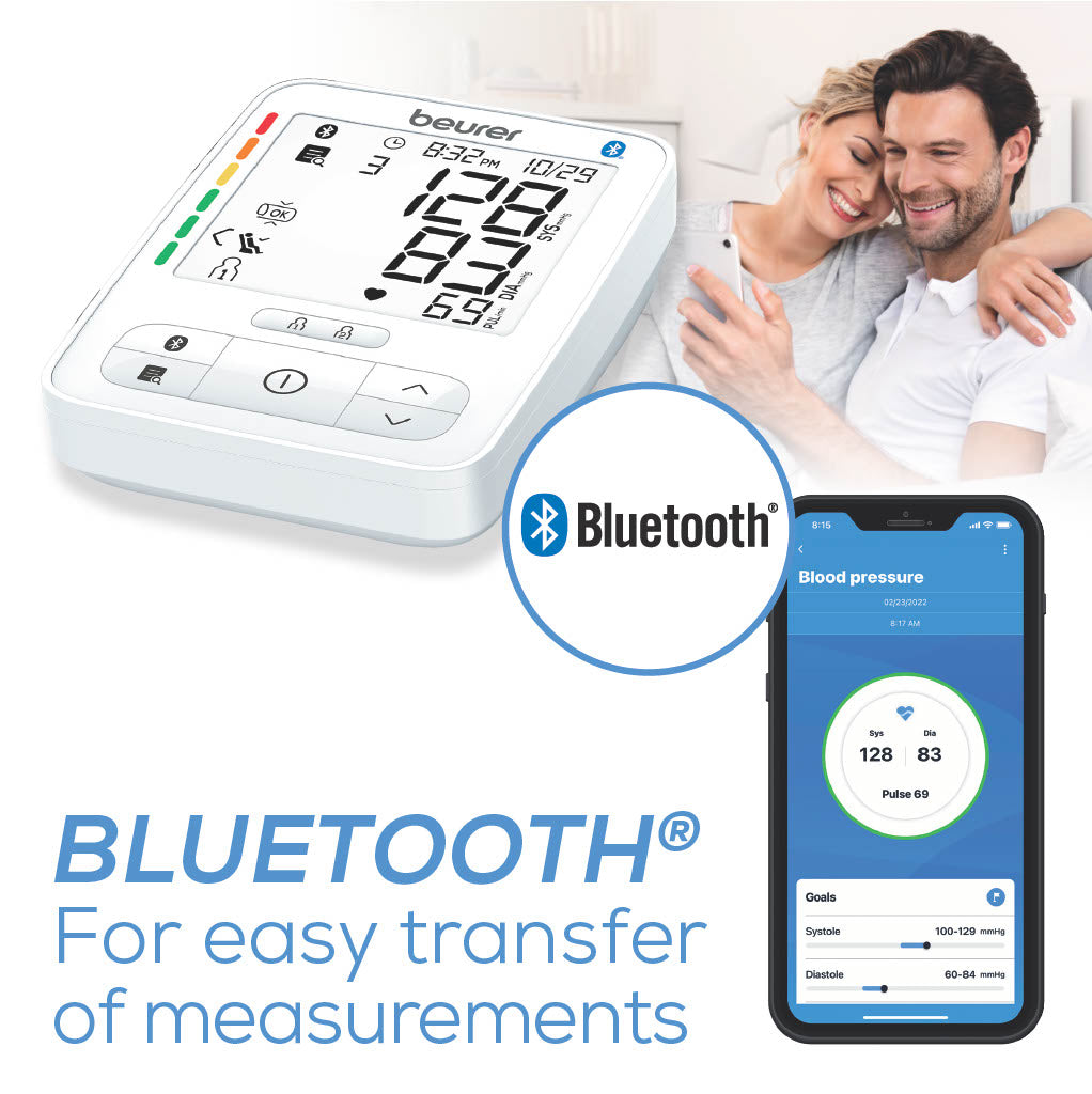 Beurer Monitor de presión arterial Bluetooth para la parte superior del brazo, Deluxe 600