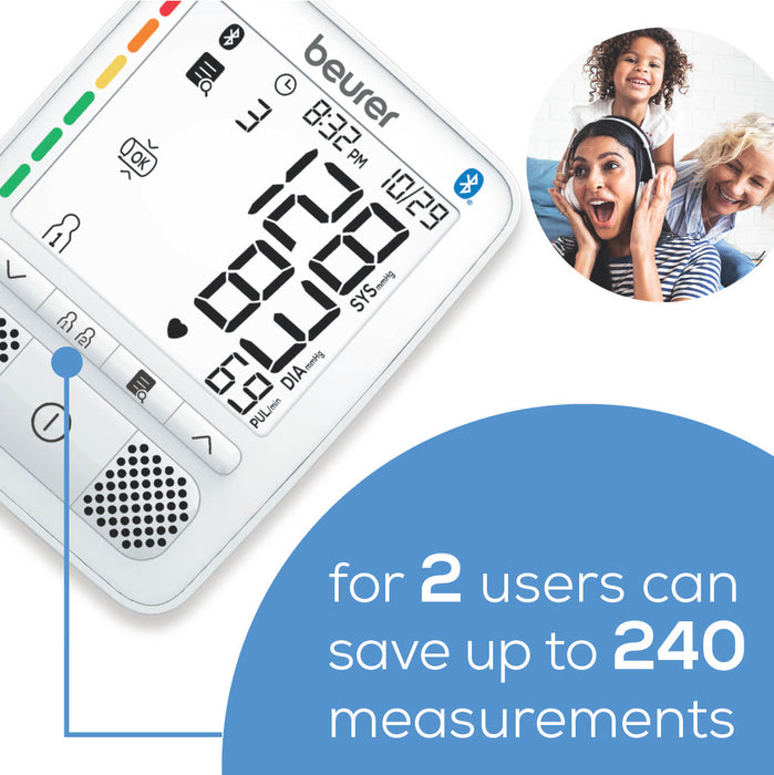 Beurer Tensiómetro Bluetooth para la parte superior del brazo, Premium 800