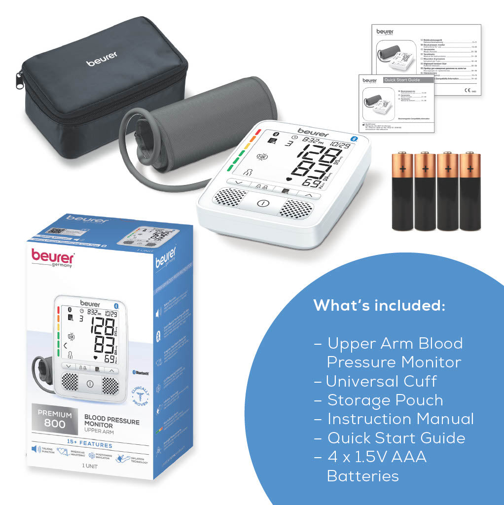 Bluetooth Upper Arm Blood Pressure Monitor, Premium 800