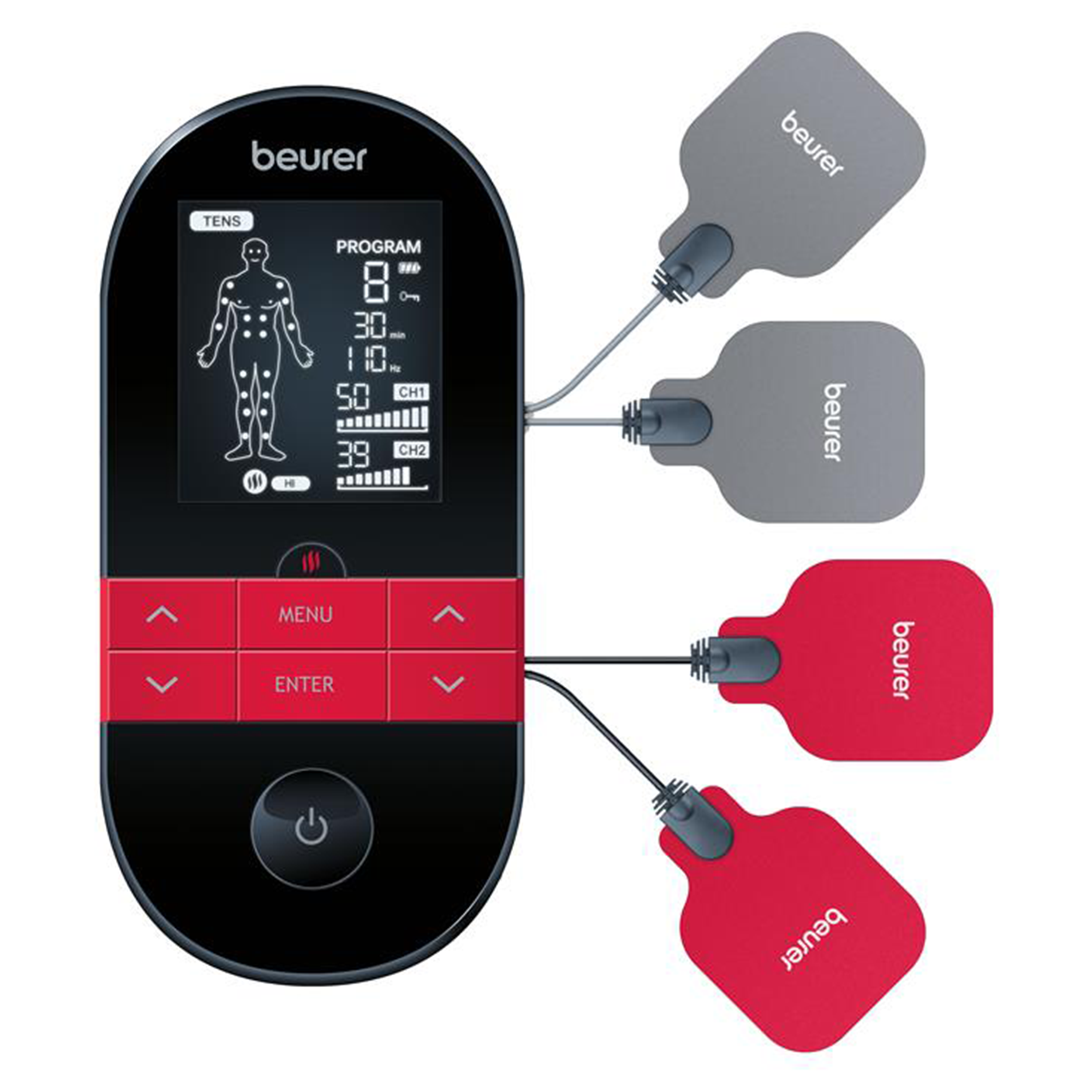 3-in-1 TENS EMS Unit with Heat Therapy | Pain Relief & Muscle Stimulation Device