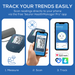 Beurer blood pressure monitor with smartphone app interface scan and save readings.