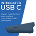 Product with USB C port can be used with batteries or USB