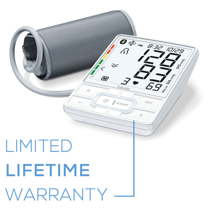 monitor on a white background showing Limited Lifetime Warranty