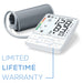 monitor on a white background showing Limited Lifetime Warranty