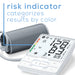 Risk indicator categorizes results by color as low, medium, or high
