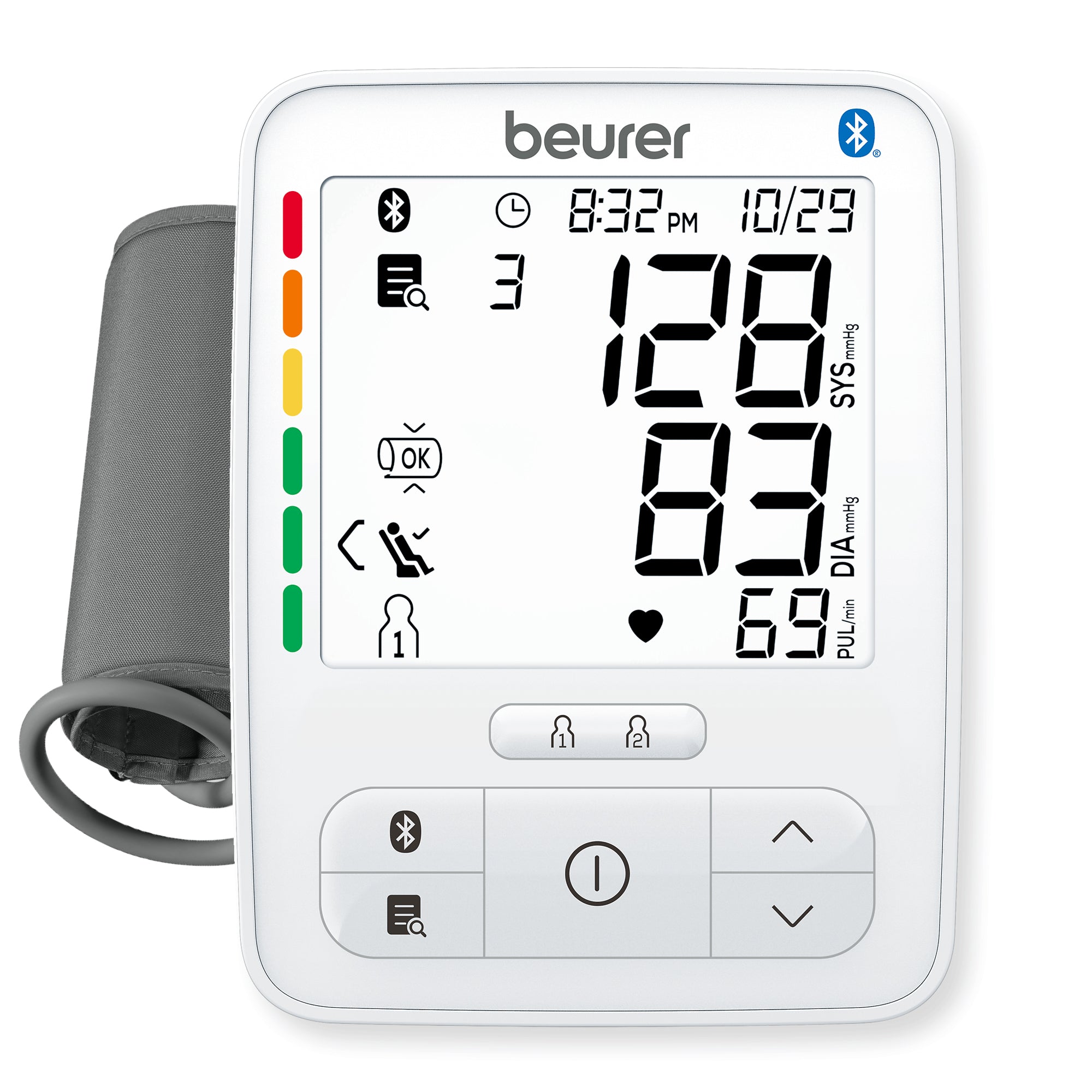 Beurer Monitor de presión arterial Bluetooth para la parte superior del brazo, Deluxe 600