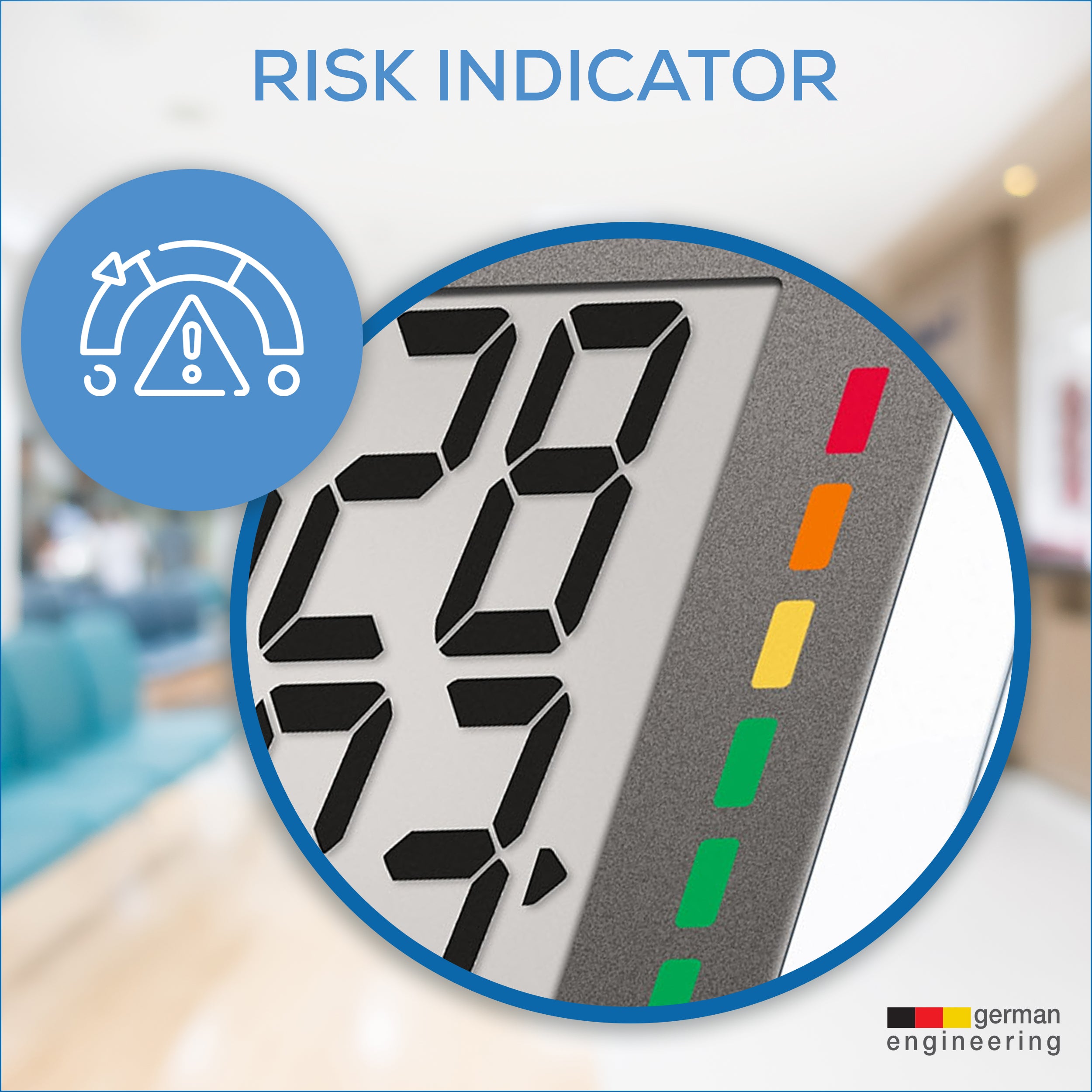 Beurer / Caring Mill by Beurer Upper Arm Blood Pressure Monitor, BM31CM risk indicator