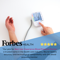 Beurer Upper Arm Blood Pressure Monitor with Cuff, BM67 forbes best user experience blood pressure monitor