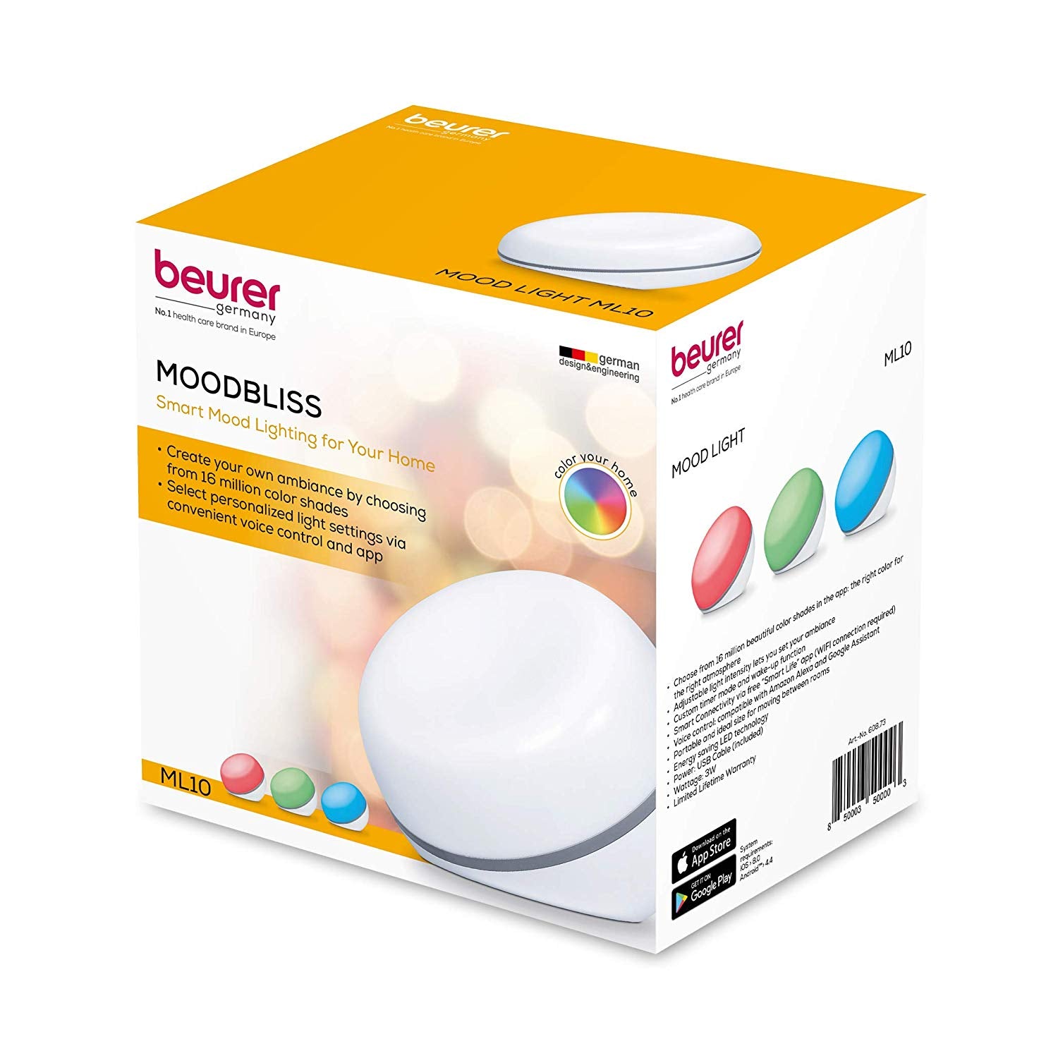 Beurer MoodBliss Smart Mood & Night Light for Kids, ML10