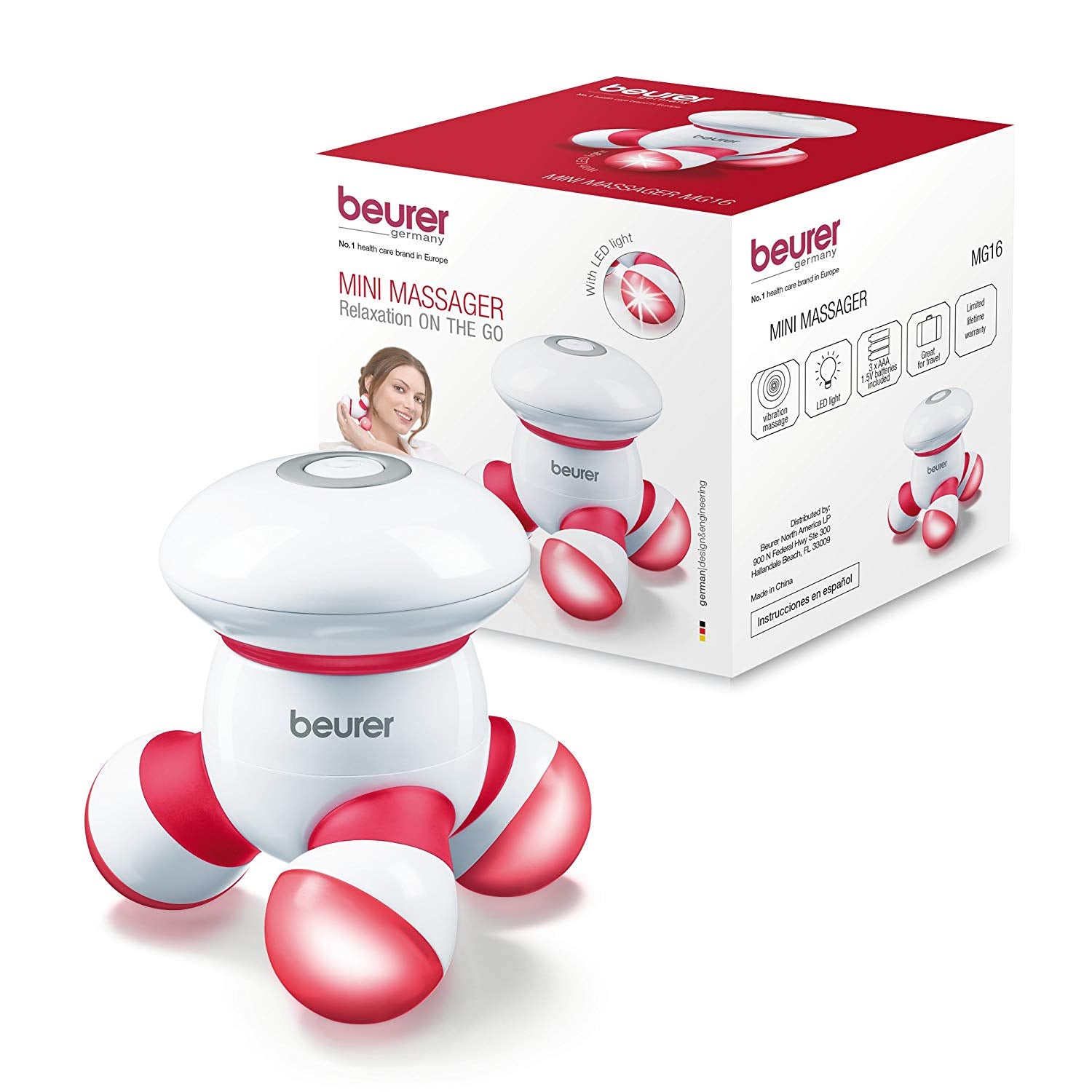 Beurer Red Mini Massager, MG16R