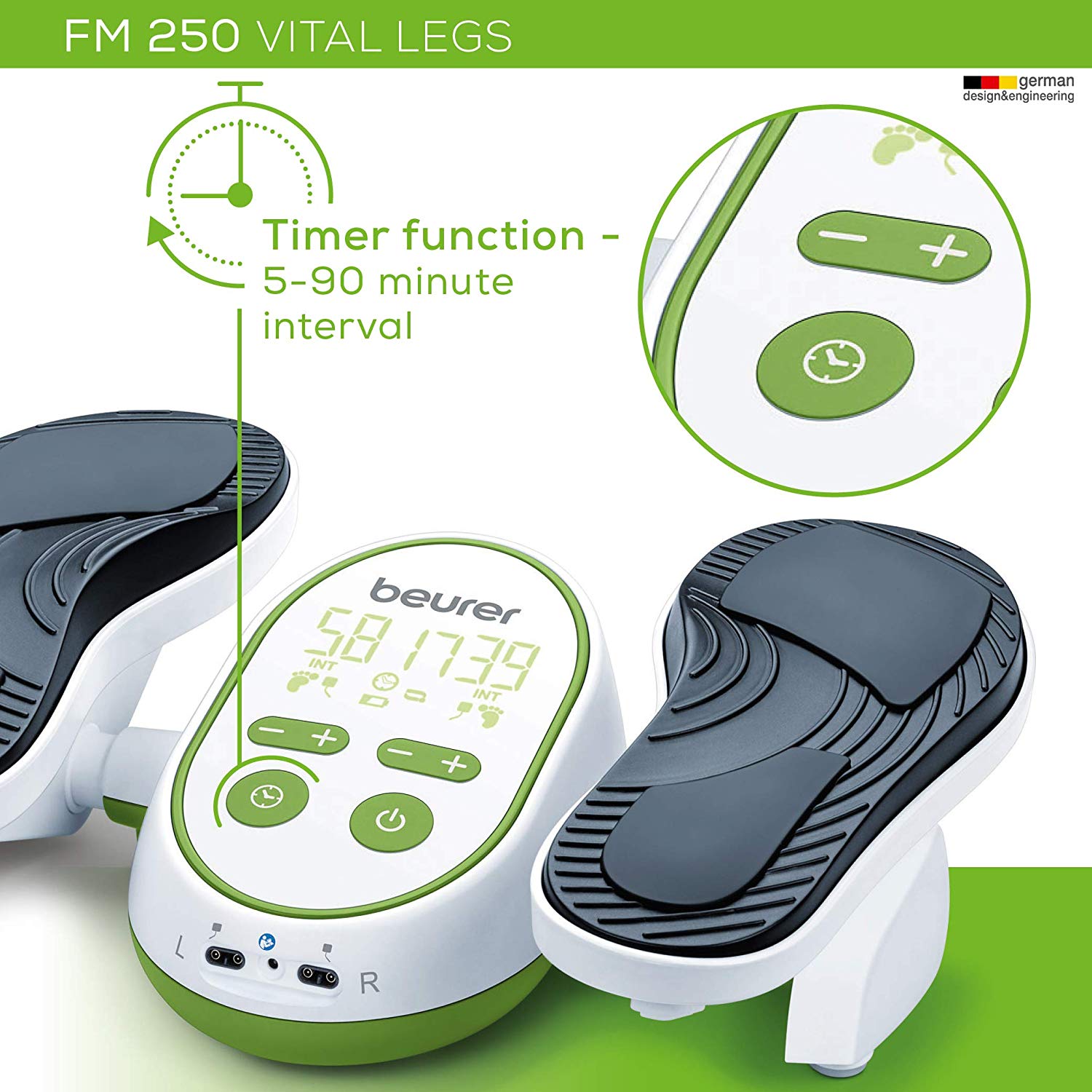Beurer Vital Legs EMS Circulation Stimulator, FM250 time functionBeurer Vital Legs EMS Circulation Stimulator FM250 6 electrodes 25% off Revitive Circulation Booster