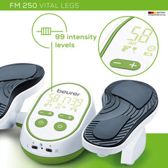 Beurer Vital Legs EMS Circulation Stimulator, FM250 99 intensity levels Beurer Vital Legs EMS Circulation Stimulator FM250 6 electrodes 25% off Revitive Circulation Booster