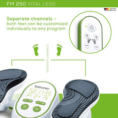 Beurer Vital Legs EMS Circulation Stimulator, FM250 separate channels Beurer Vital Legs EMS Circulation Stimulator FM250 6 electrodes 25% off Revitive Circulation Booster