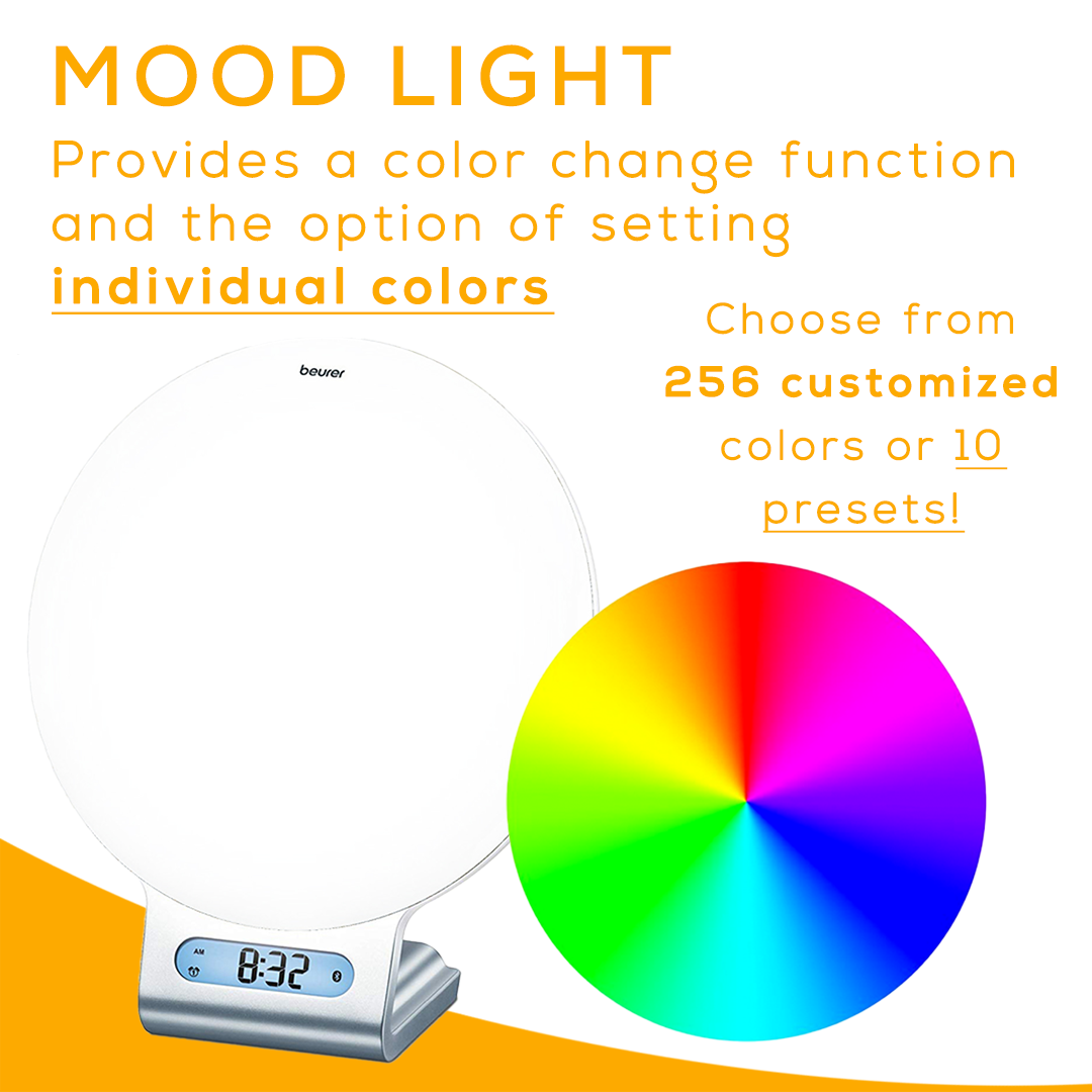 Beurer 4 in 1 Bluetooth Wake Up Light WL75 Includes color changing function with 256 customized colors
