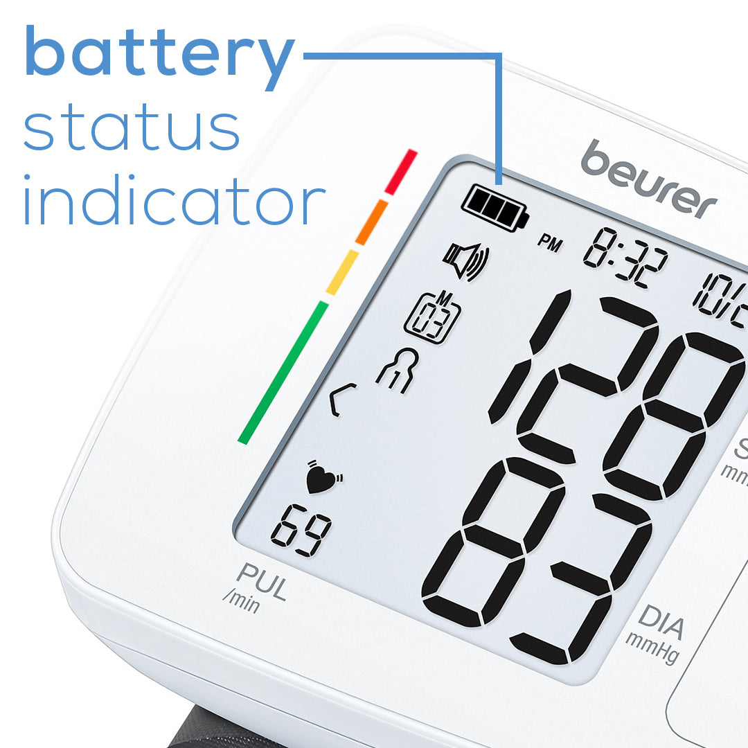 Beurer Wrist Blood Pressure Monitor, Adjust. Large Cuff, BC81 