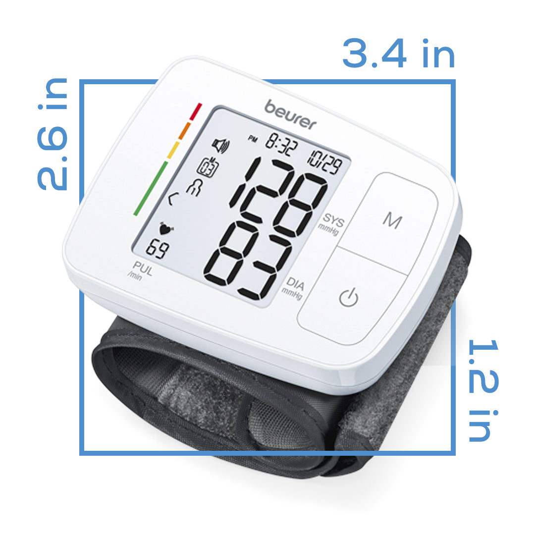 Beurer Talking Wrist Blood Pressure Monitor, BC21 size and dimensions