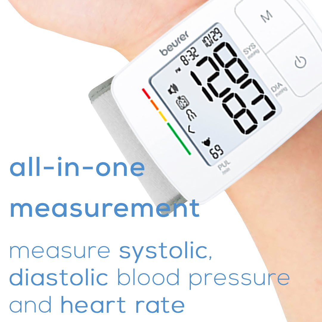 Digital Wrist Blood Pressure Monitor BP Cuff LCD Heart Rate Machine Tester