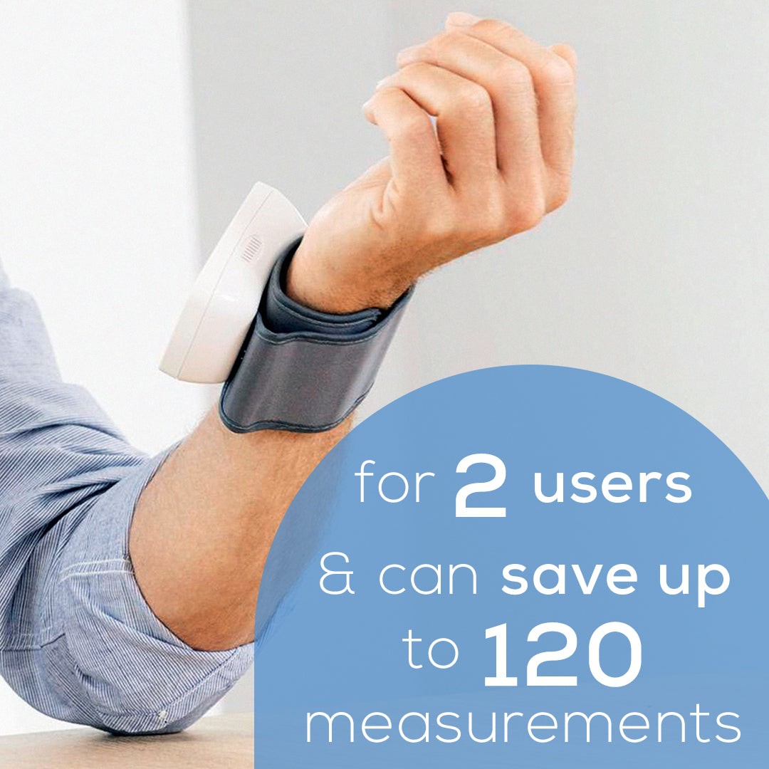 Beurer Talking Wrist Blood Pressure Monitor, BC21 for 2 users and can save up to 120 measurements 