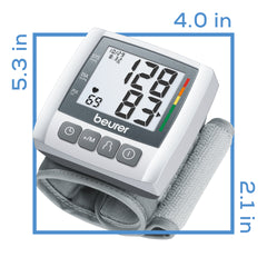 beurer wrist blood pressure monitor bc30 dimensions
