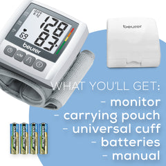 beurer wrist blood pressure monitor bc30 whats included monitor carrying pouch