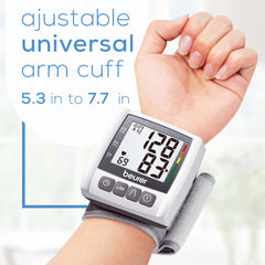 beurer wrist blood pressure monitor bc30 adjustable universal arm cuff