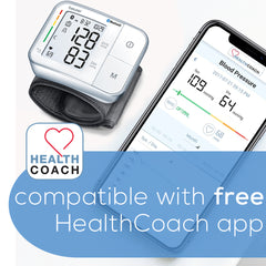 Beurer Bluetooth Smart, Wireless & Automatic Wrist Blood Pressure Monitor BC57 compatible wit h free health coach