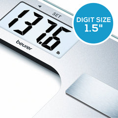 Beurer Silver Body Fat Analyzer Scale, BF130 digit size 1.5 inches