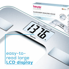 Beurer Silver Body Fat Analyzer Scale, BF130 easy to read lcd display