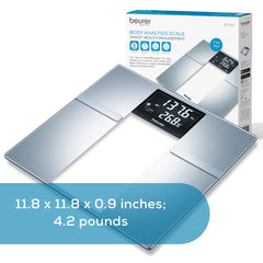 Beurer Bluetooth Digital Body Fat Scale, BF720 dimensions and size