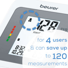 Beurer BM26 Upper Arm Blood Pressure Monitor saves up to 120 measurements