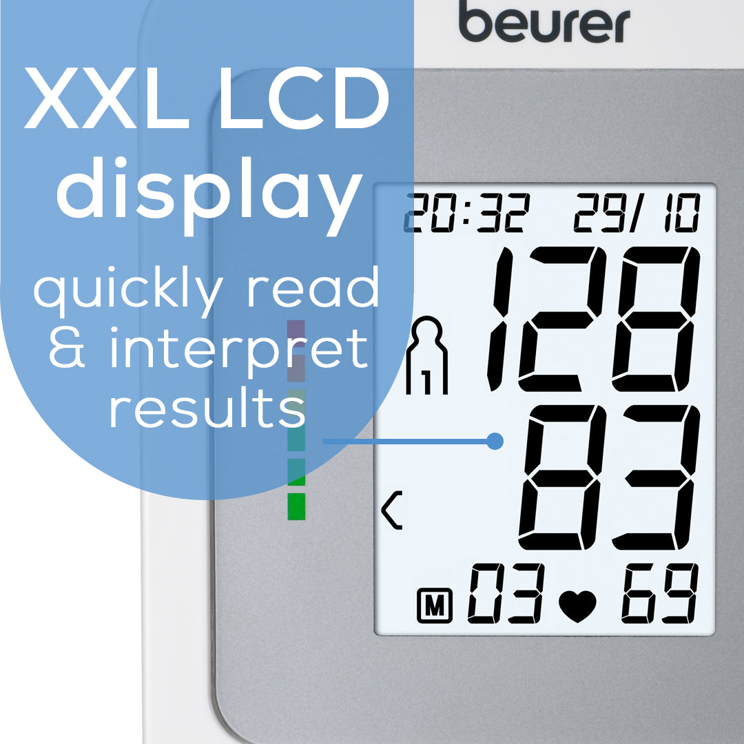 Beurer BM26 Upper Arm Blood Pressure Monitor LCD display