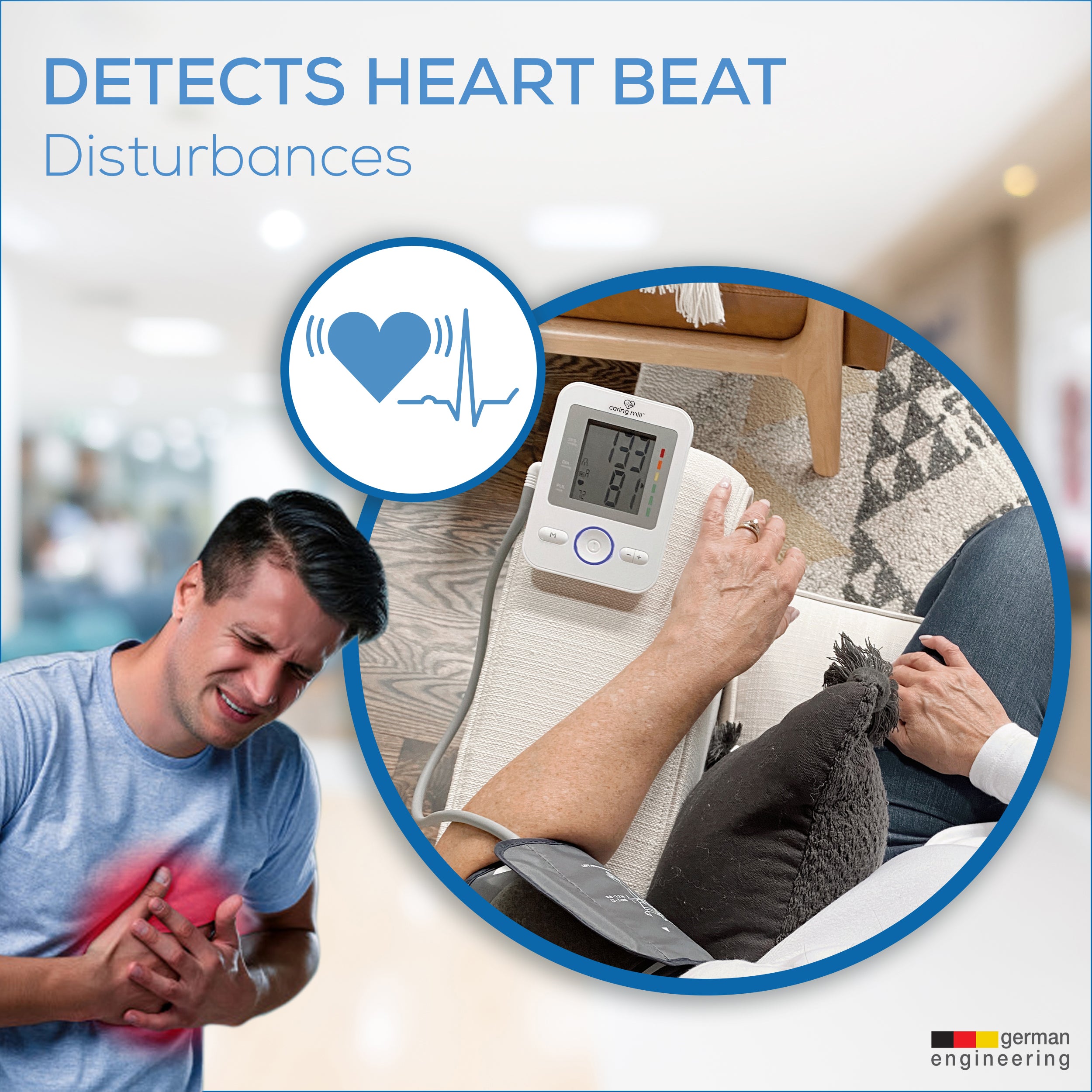Beurer / Caring Mill by Beurer Upper Arm Blood Pressure Monitor, BM31CM detect heartbeat disturbances 