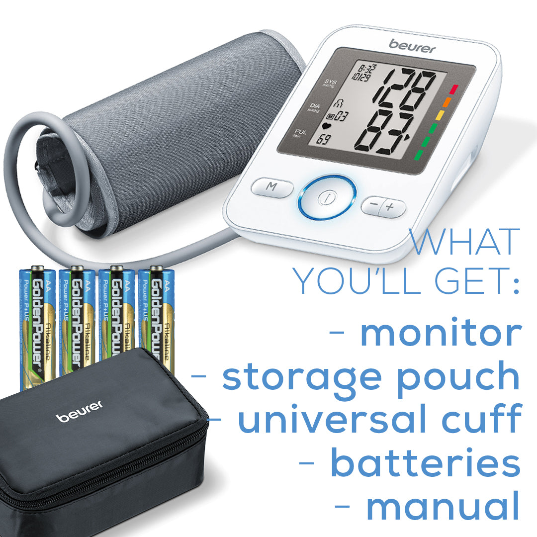 Beurer BM31 Upper Arm Blood Pressure Monitor what you'll get