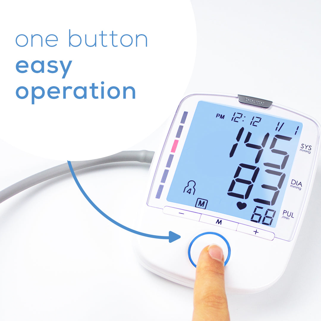 Beurer BM47 Upper Arm Blood Pressure Monitor one button easy operation
