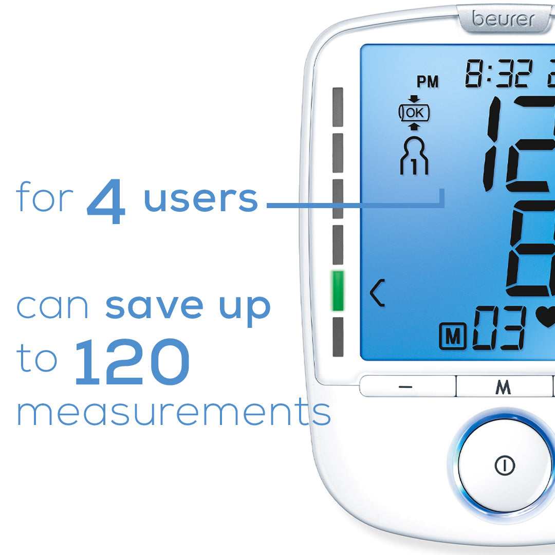 Beurer BM47 Upper Arm Blood Pressure Monitor 4 users and memory spaces