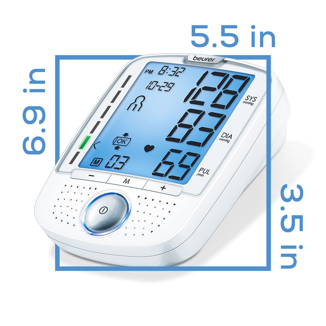 Beurer Talking Upper Arm Blood Pressure Monitor, BM50 dimensions