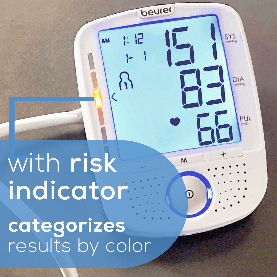 Beurer Talking Upper Arm Blood Pressure Monitor, BM50 risk indicator