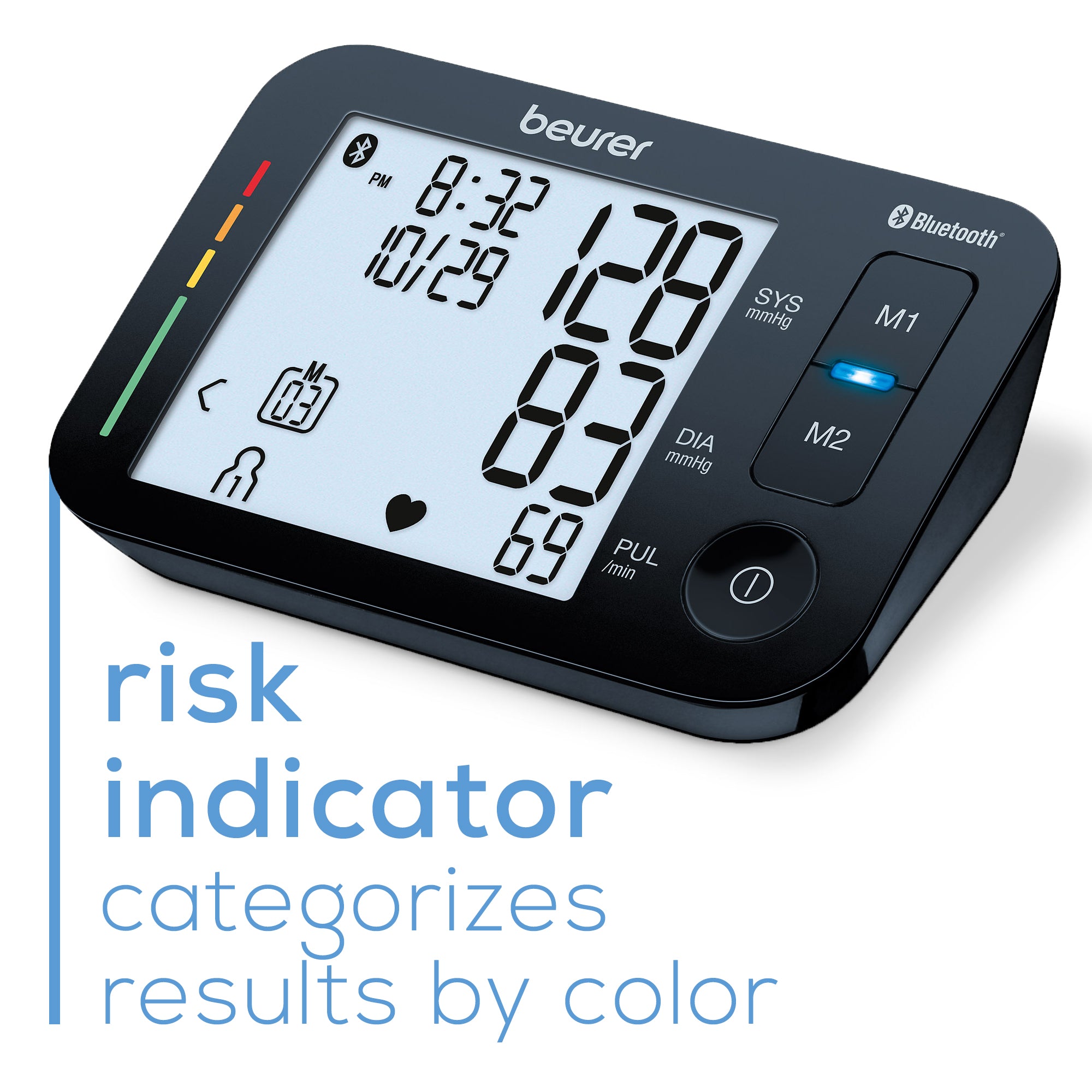 Beurer Upper Arm Blood Pressure Monitor, BM54 risk indicator 