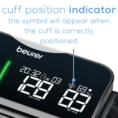 Beurer Bluetooth One-Piece Blood Pressure Monitor, BM81 cuff position indicator 