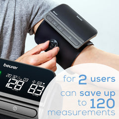Beurer Bluetooth One-Piece Blood Pressure Monitor, BM81 for 2 users and 120 memory spaces