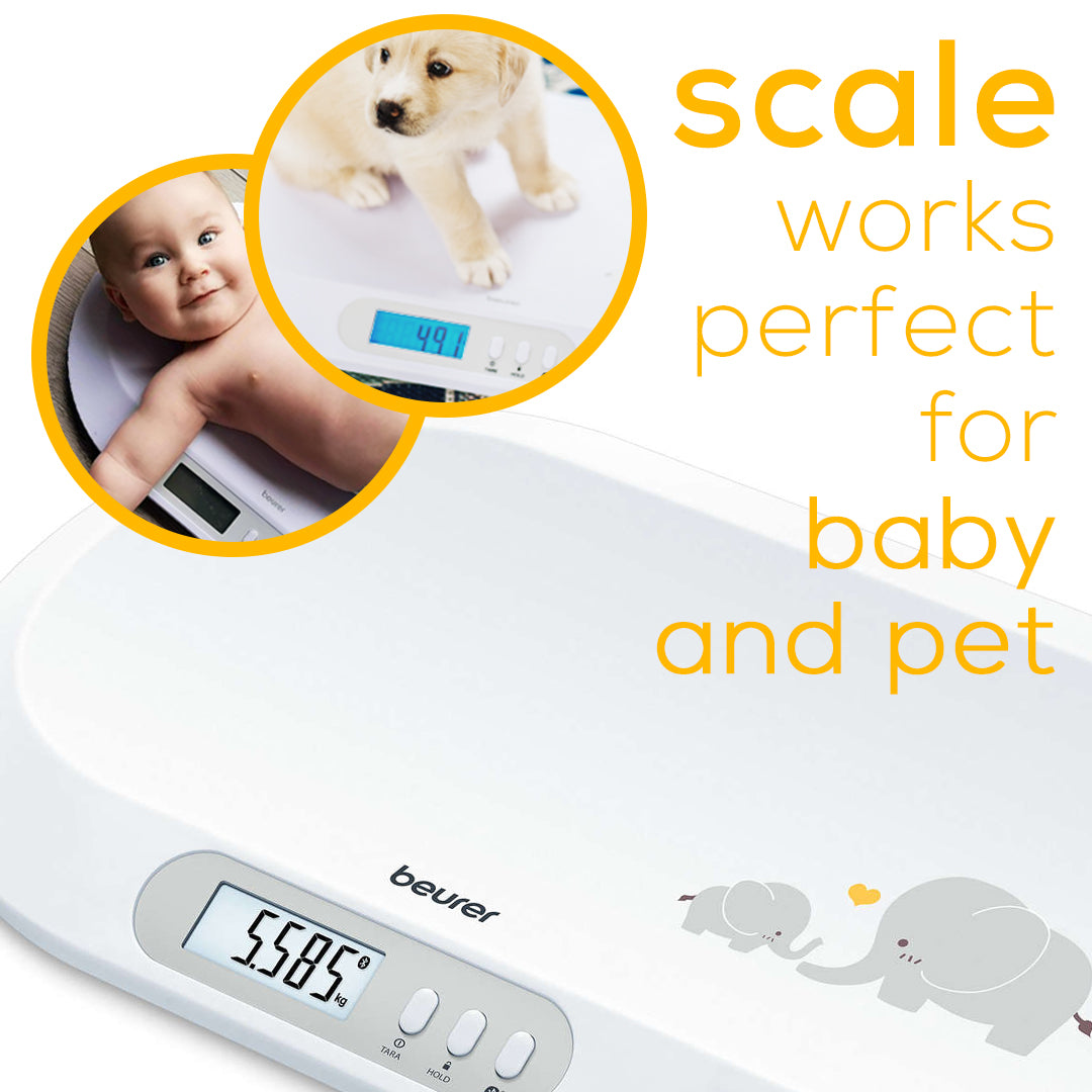 Beurer BY90 Baby Scale Pet Scale Digital with Measuring Tape Tracking Weight