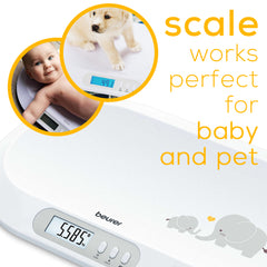 Beurer Bluetooth Digital Baby & Pet Scale,  BY90 multi function scale works for pets animals and baby