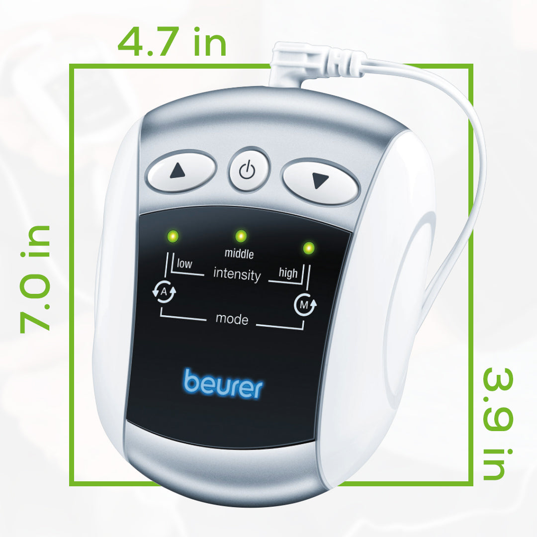 Beurer EM34 2-in-1 Knee & Elbow TENS Unit dimensions