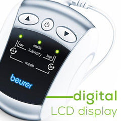 Beurer EM34 2-in-1 Knee & Elbow TENS Unit LCD display