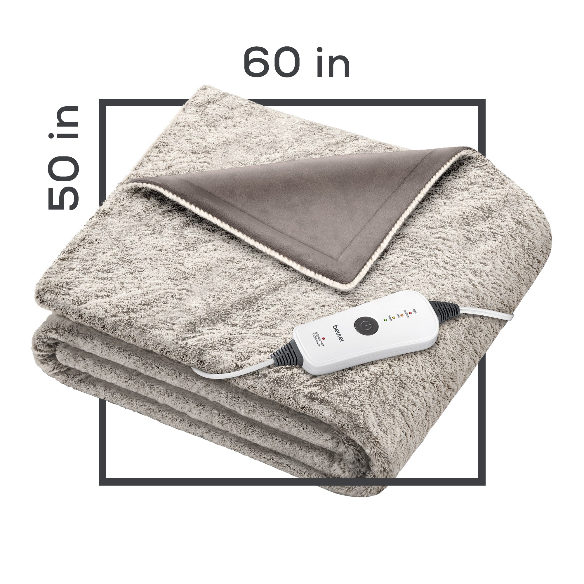 Beurer Nordic Lux Faux Heated Electric Blanket, HD71N dimensions