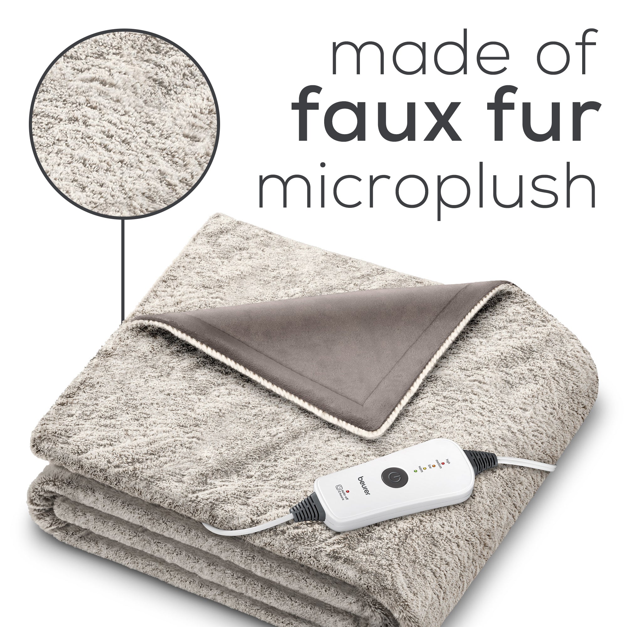 Nordic Lux Faux Fur Heated Electric Blanket, HD71N — Beurer North