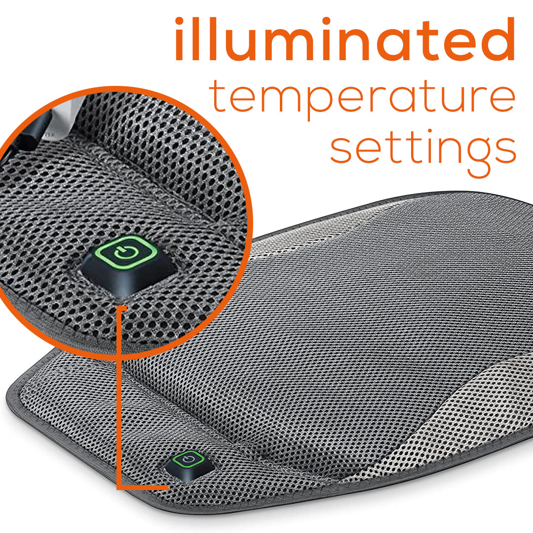 Beurer Portable Wireless Heated Seat Cushion HK47 illuminated temperature settings